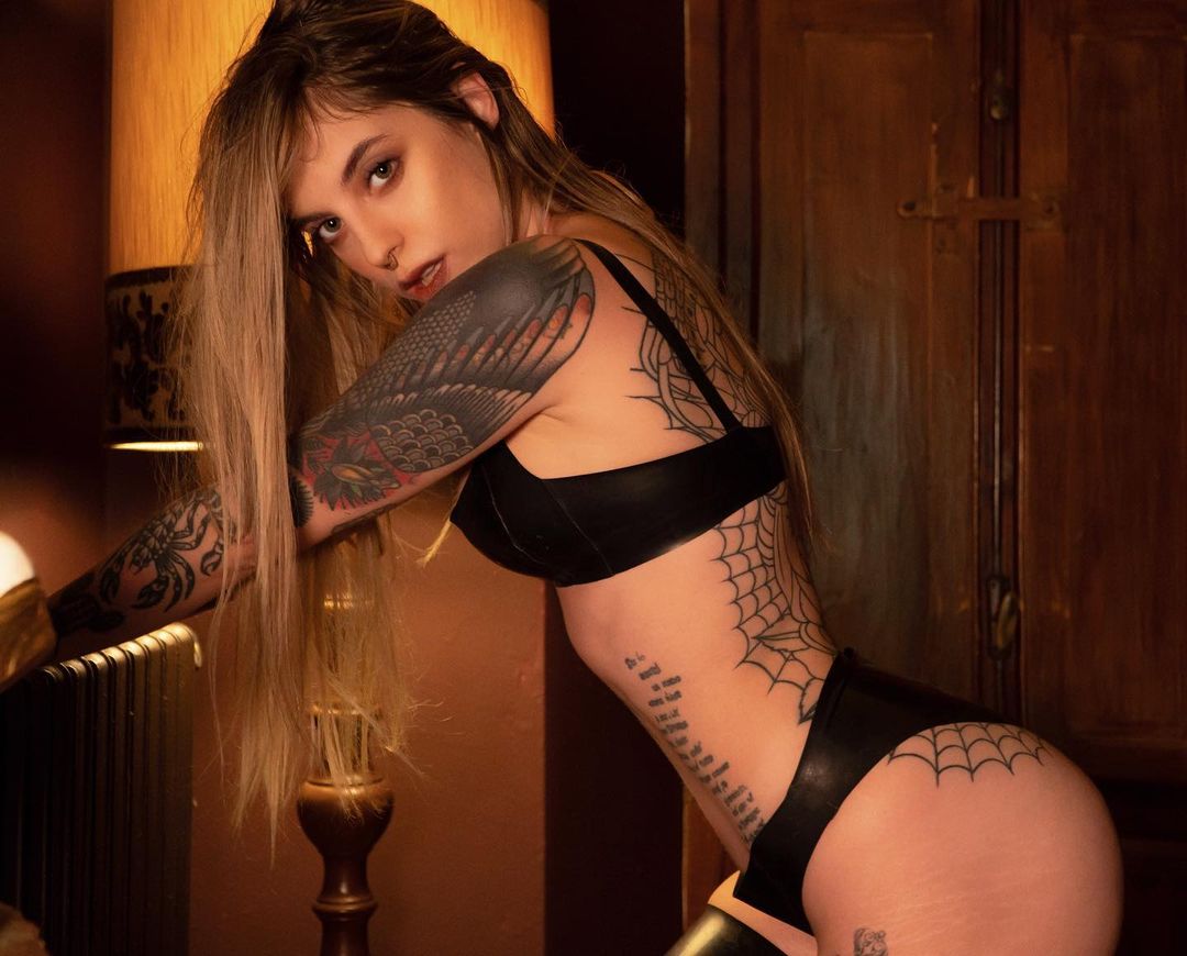 Beautiful woman with tattoos