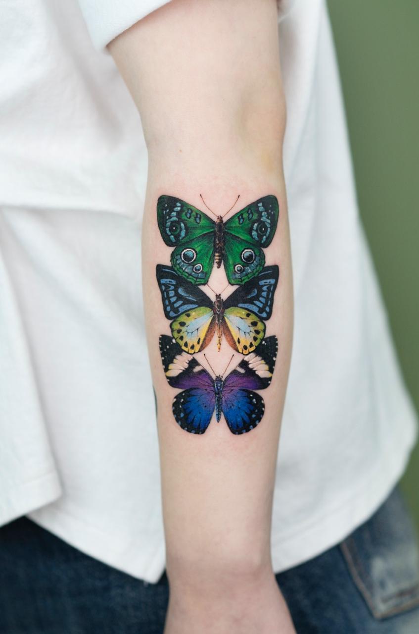 Color Butterfly tattoo done by Pokhy