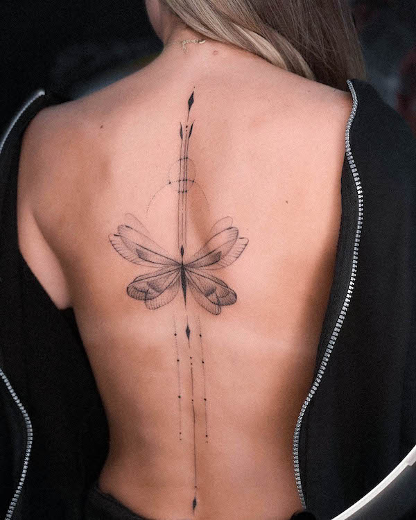Calligraphy Butterfly tattoo women at theYoucom