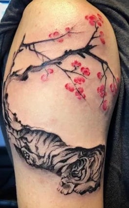 Cherry Blossom With Animals Tattoo ideas