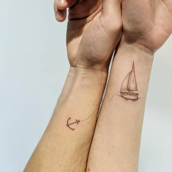 30 Romantic Matching Couple Tattoos That Aren't Cheesy - 201