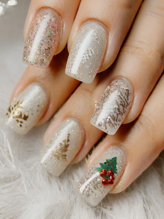 105 Festive Christmas Acrylic Nail Designs and Nail Art Ideas | Sarah Scoop