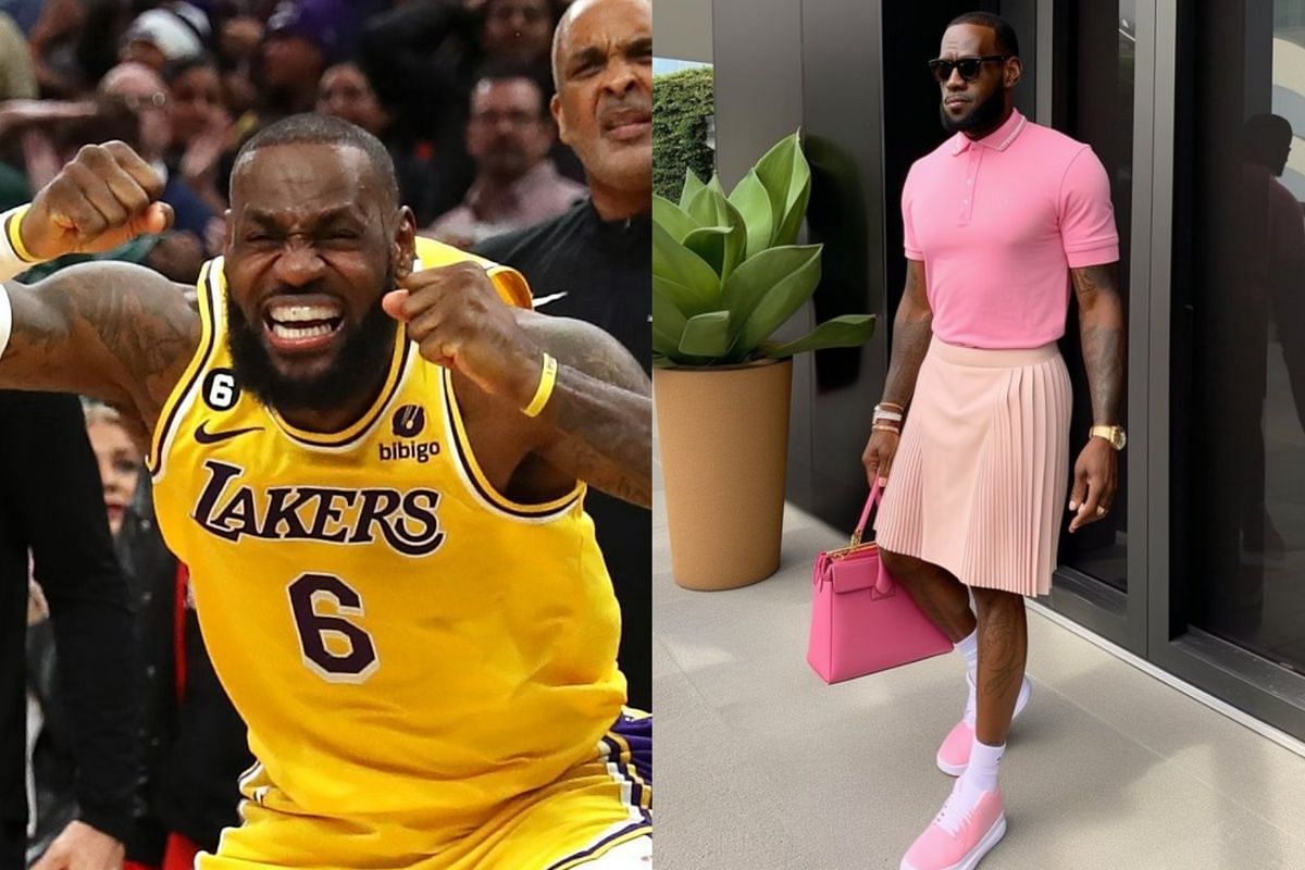 Did LeBron James really wear a pink outfit for the Barbie premiere?