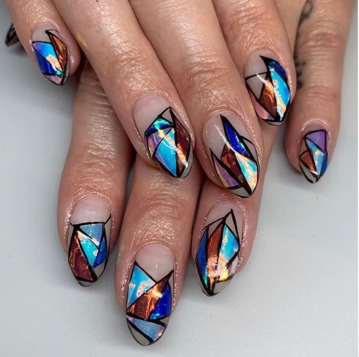 30 Majestic Glass-Stained Nail Art Designs To Make You A Queen - 231