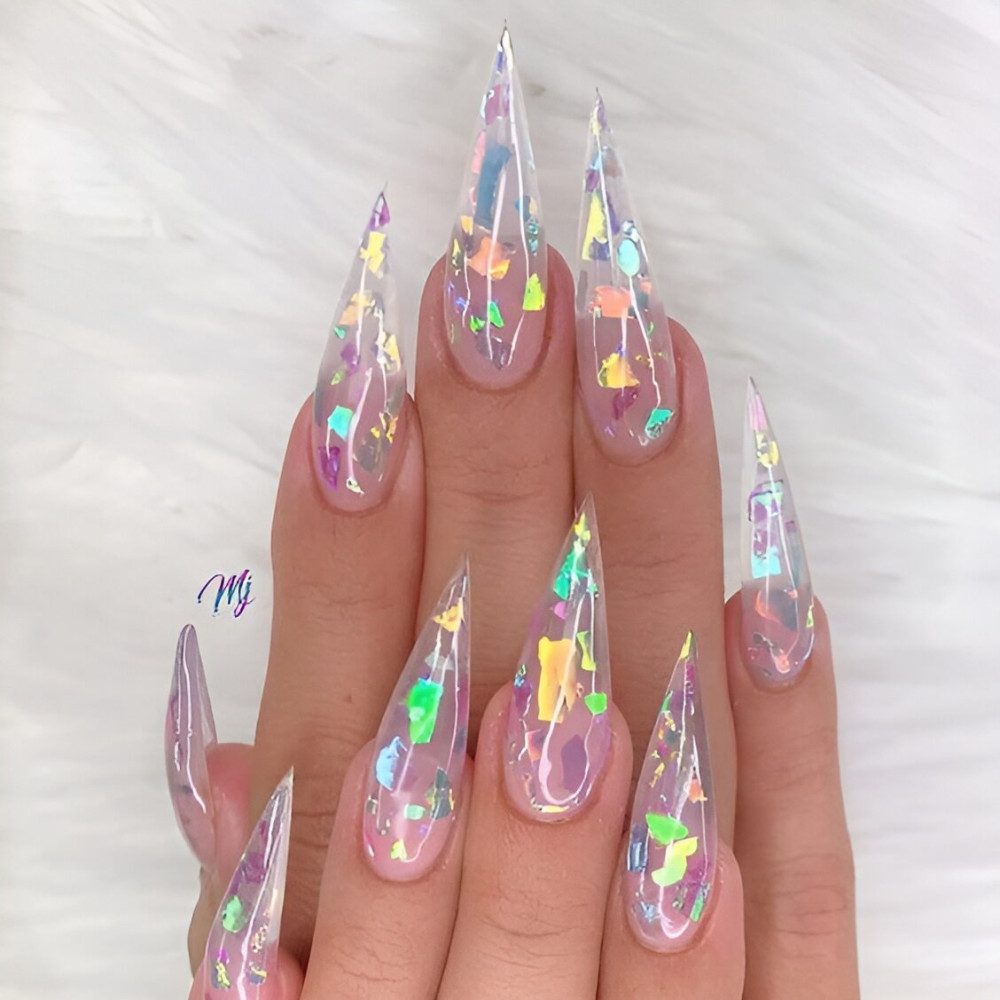 35 Gorgeous Clear Crystal Nails That Are Lovely As Cinderella’s Glass Slippers - 215