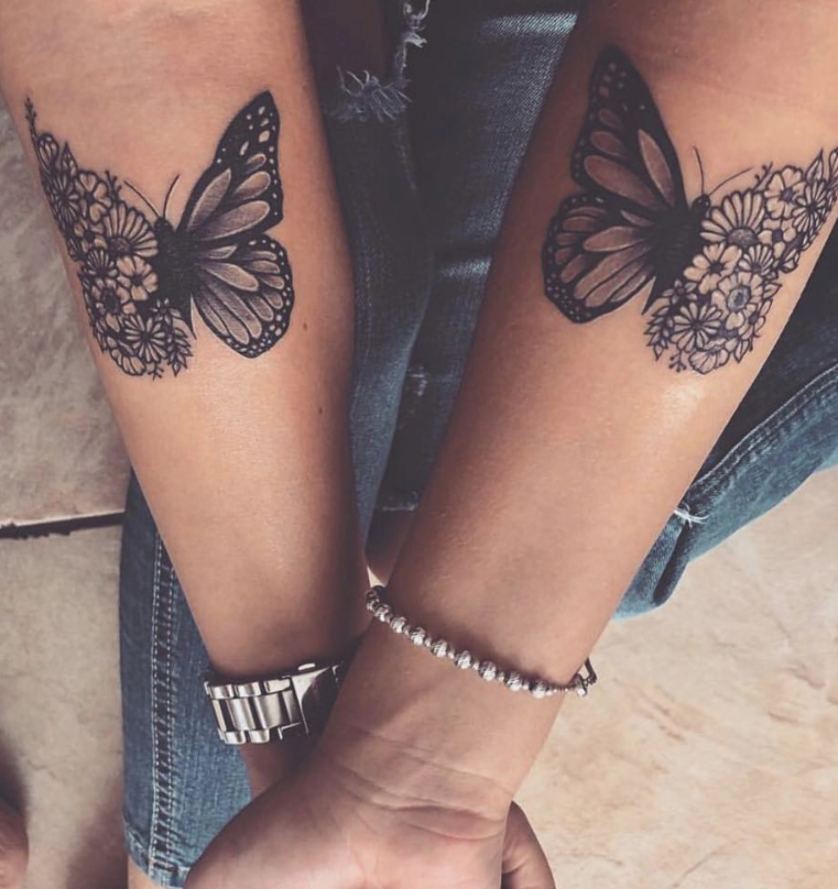 Matching couple tattoo, love tattoo for couple, small tattoo design ideas,  butterfly tattoo, meaning ta… | Small tattoo designs, Tattoos for guys,  Tattoos for women