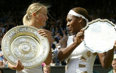 Maria Sharapova beats Serena Williams in 2004 Wimbledon final