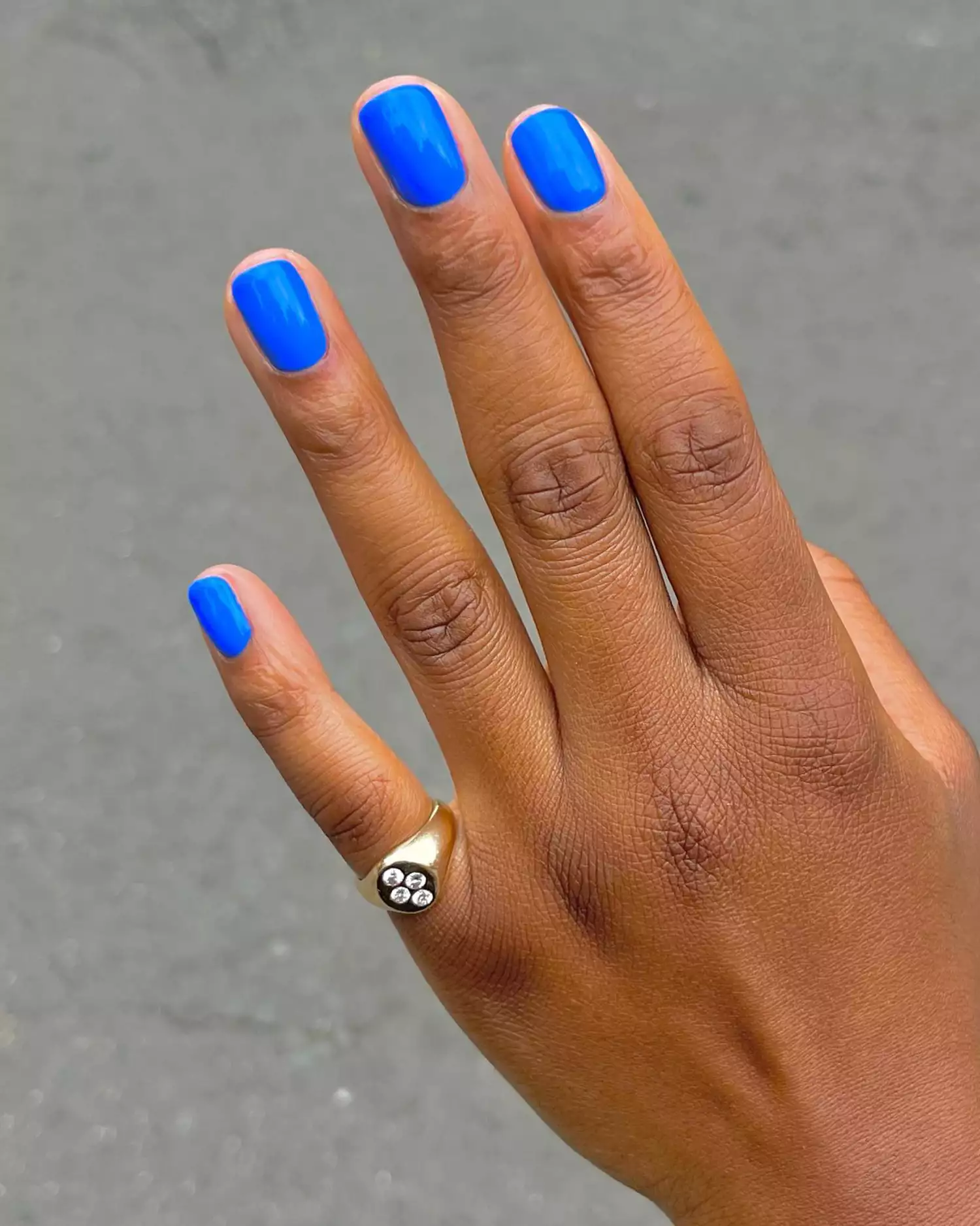 Electric blue nails by @paintedbyjools.