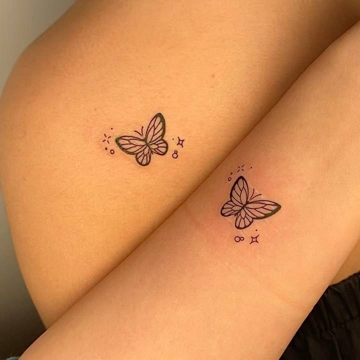 Matching butterfly tattoo for best friends.