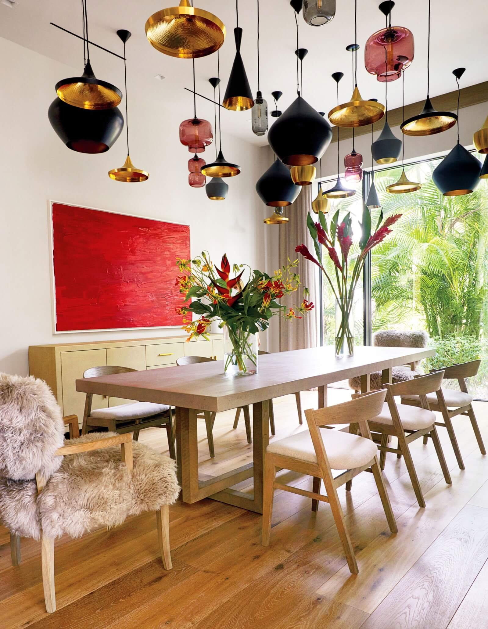 Dining room at Serena Williams' new home in Florida, conceived by Serena and her sister Venus Williams