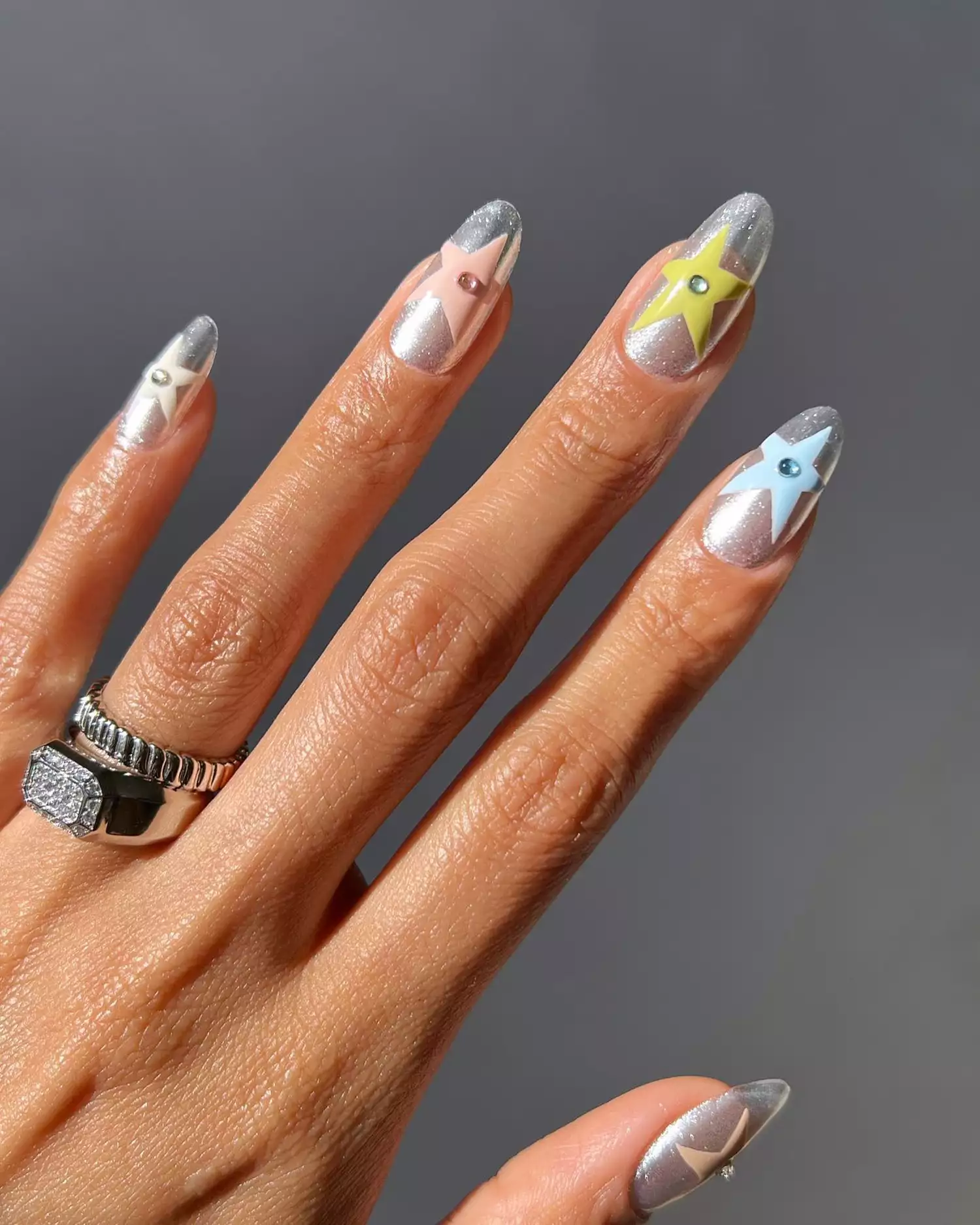 Star nails by @overglowedit.