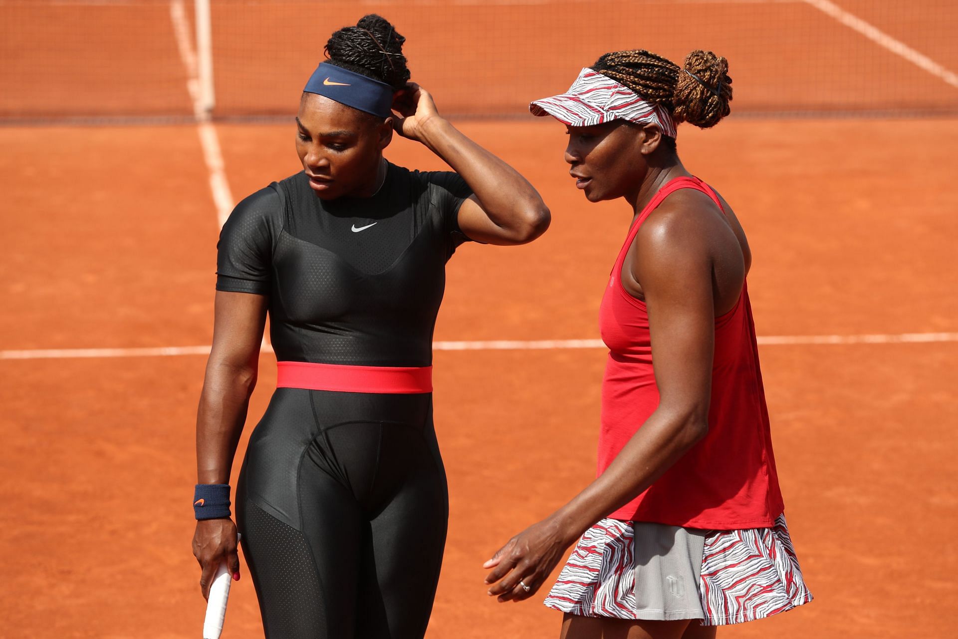 Venus and Serena Willaims at the 2018 French Open