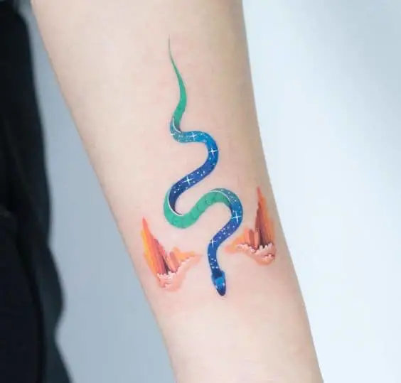 Cute snake tattoo 4
