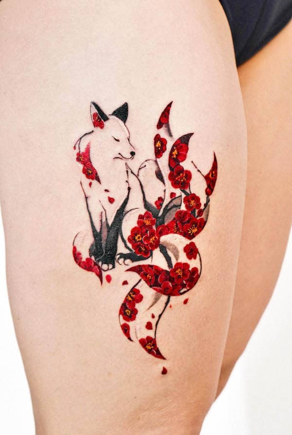 Fantasy fox tattoo by @tattooist_fluffy