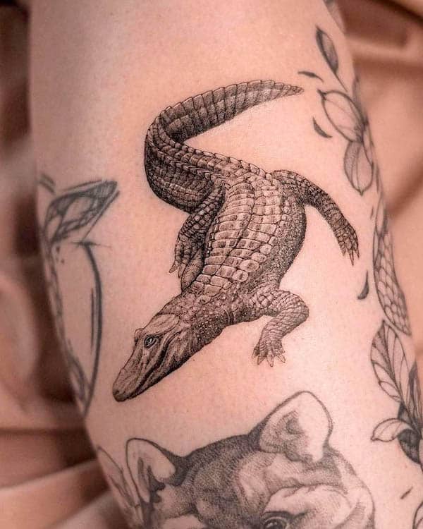 Realistic crocodile tattoo by @mommyimsorry