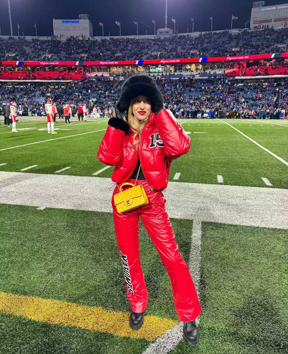 Brittany Mahomes Takes a Page Out of Taylor Swift's Beauty Book with Red Lip at Chiefs Game
