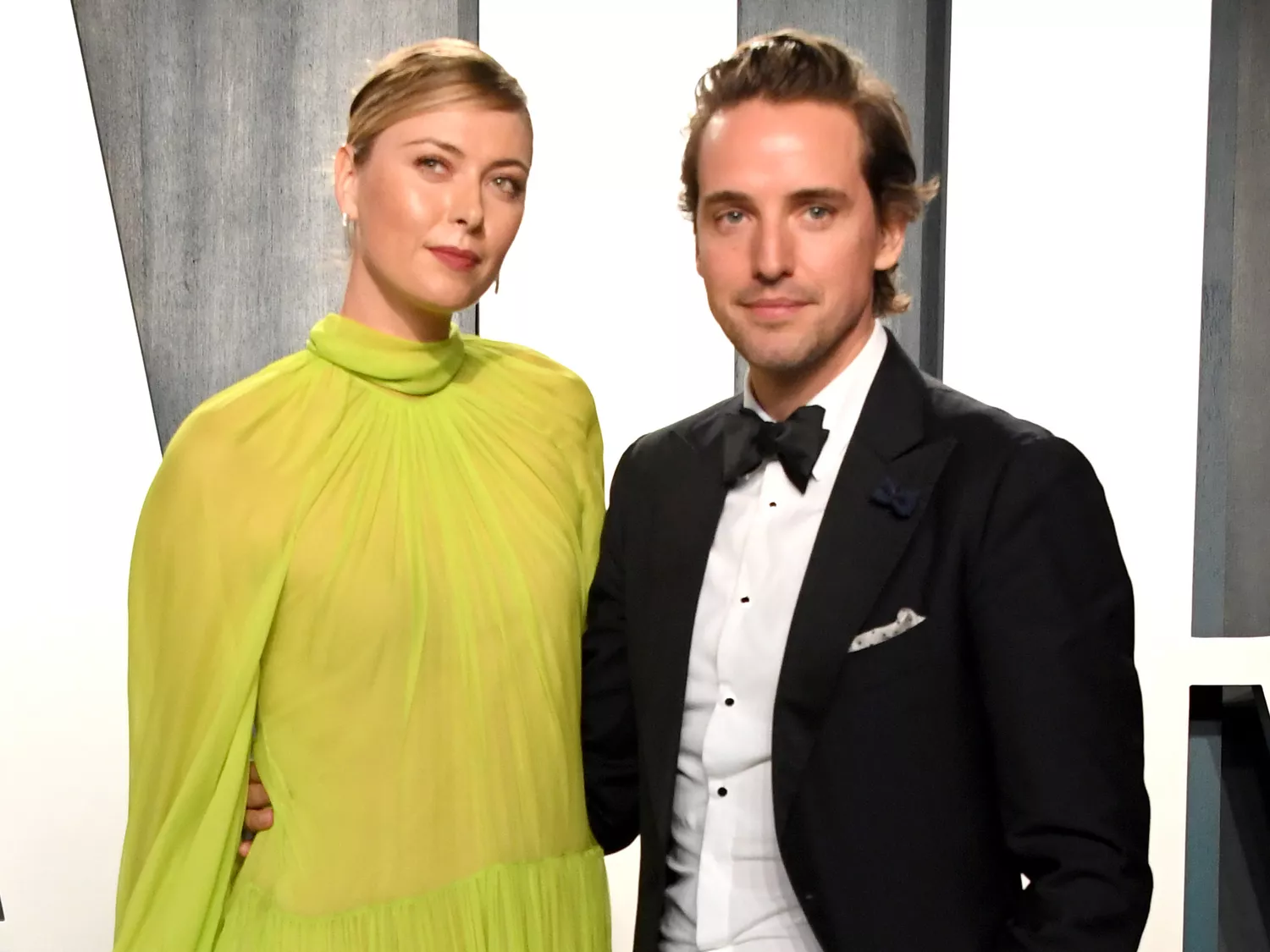 Maria Sharapova and Alexander Gilkes attend the 2020 Vanity Fair Oscar Party