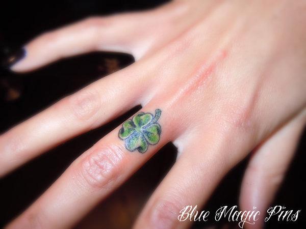 Four-leaf Clover Finger Tattoo
