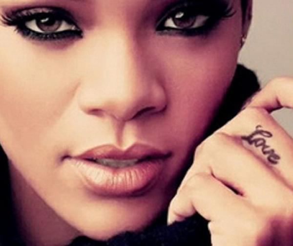 Rihanna Love Finger Tattoo