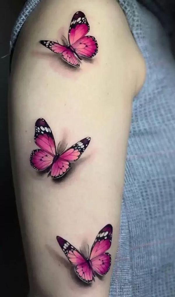 3D butterflies on upper arm
