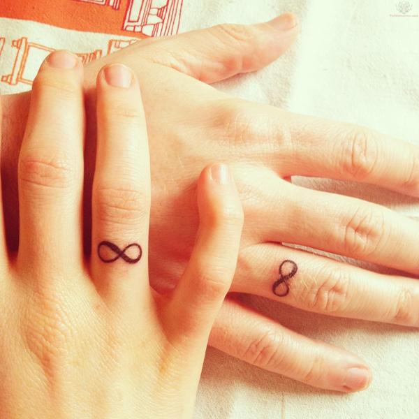 Infinity Ring Finger Tattoos for couple