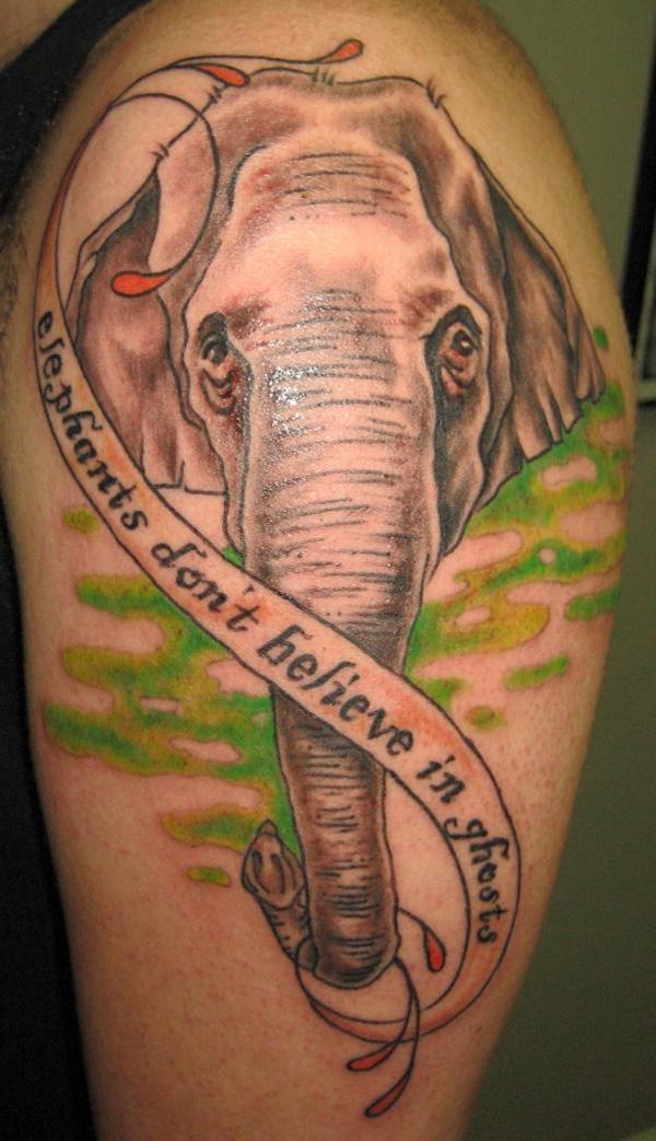 Elephants don't believe in ghosts tattoo