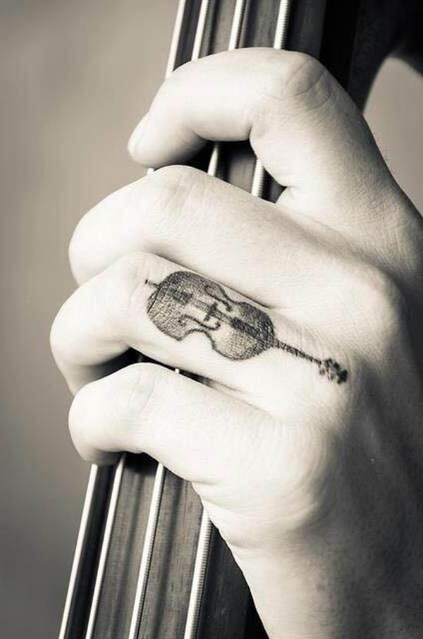 Melody of the Violin Finger Tattoo