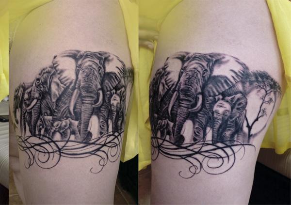 Elephant family Tattoo