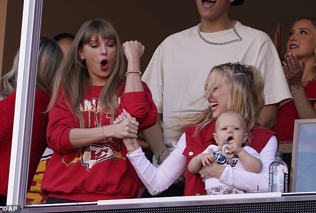 It comes after Brittany and Taylor were spotted performing a special handshake in the grandstands, following the Kansas City Chiefs' first touchdown at Arrowhead Stadium on Sunday