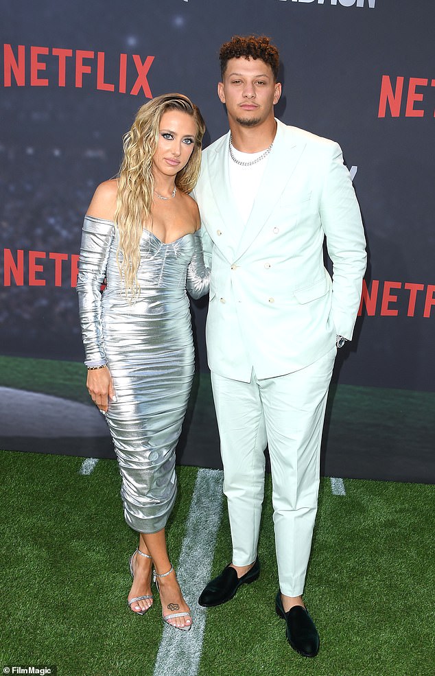She also made an entrance while attending the Los Angeles premiere Of Netflix's 'Quarterback' on July 11, after she arrived on her husband's arm in a ruched silver gown