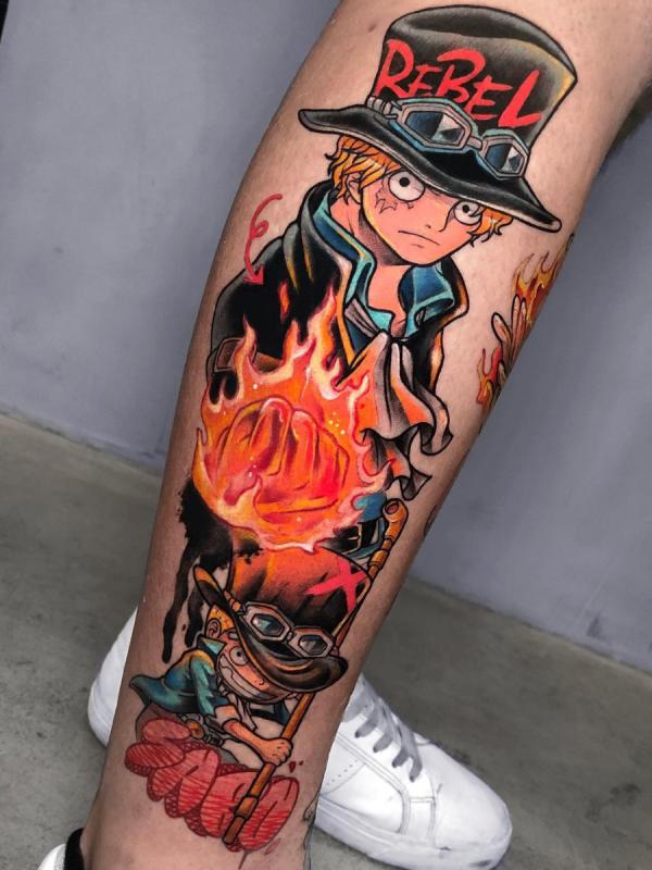 Ace and Sabo One Piece tattoo