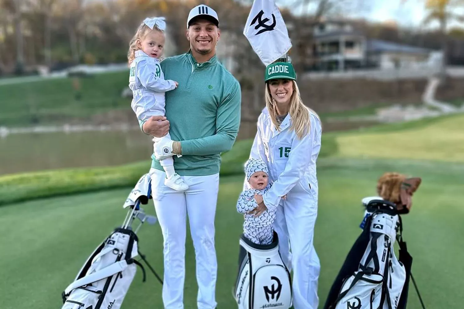 Brittany and Patrick Mahomes Hit the Green in Golf-Themed Halloween Costumes with Bronze and Sterling