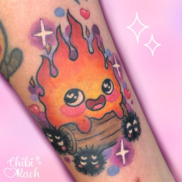 Calcifer and Soot Sprites with stars tattoo