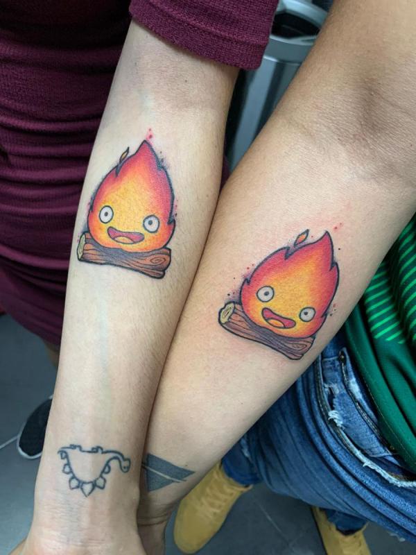 Calcifer matching tattoo