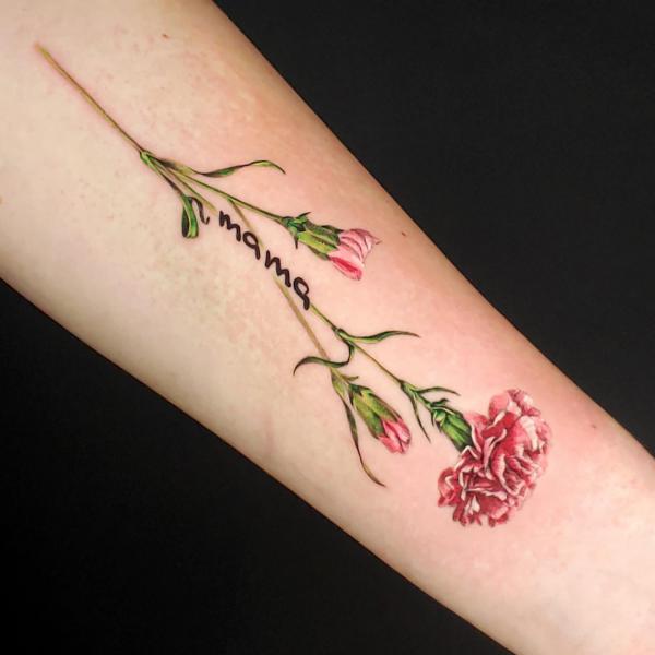 Carnation tattoo for Mama