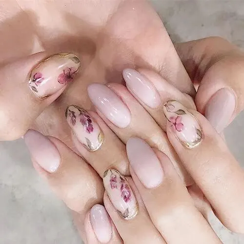 Chinese Floral Nail Ideas