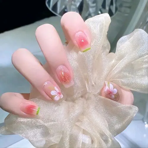 Chinese Floral Nail Ideas