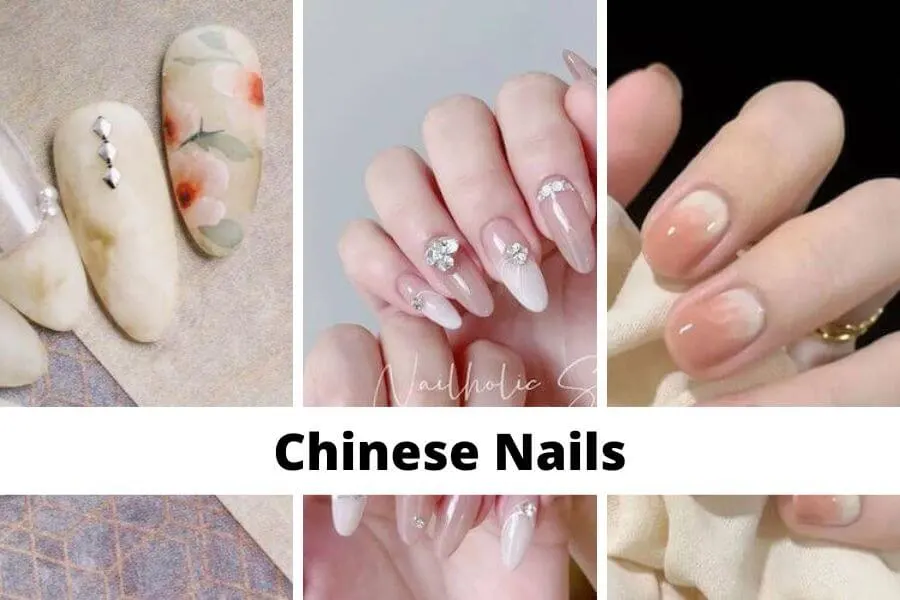 collage of Chinese nails