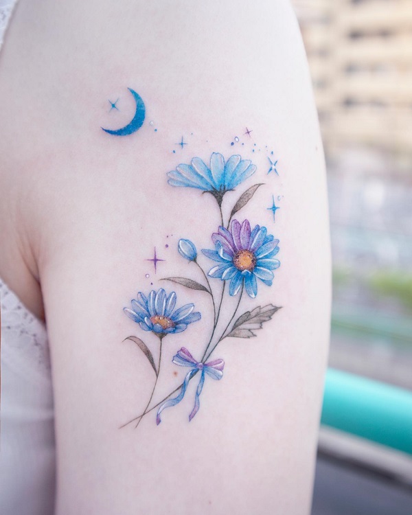 Daisy with moon and stars