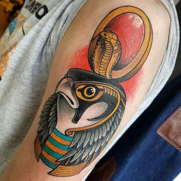 Egyptian god Ra tattoo traditional 1