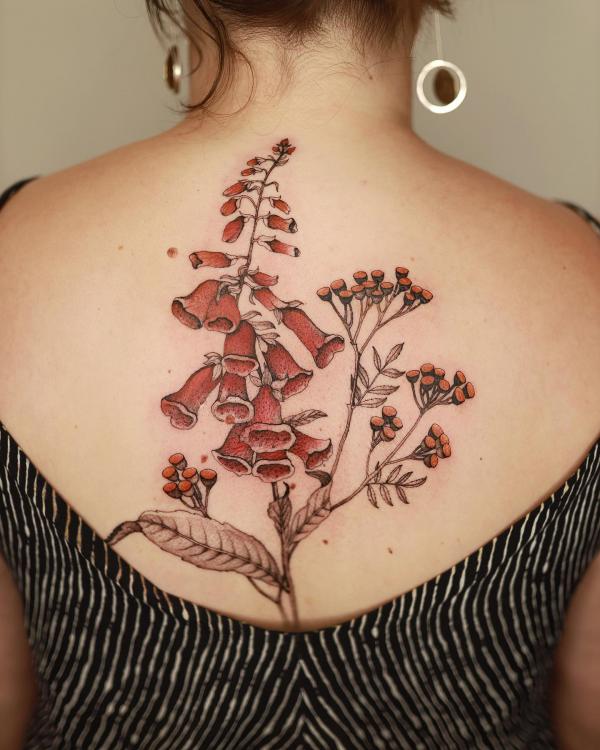 Fall foxglove tattoo