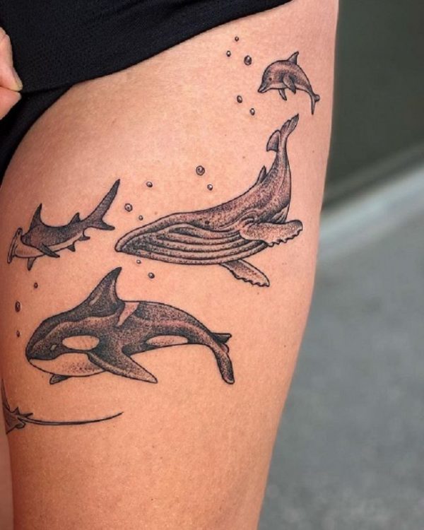 Family-of-Dolphin-Tattoo