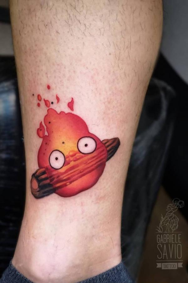 Firing Calcifer ankle tattoo