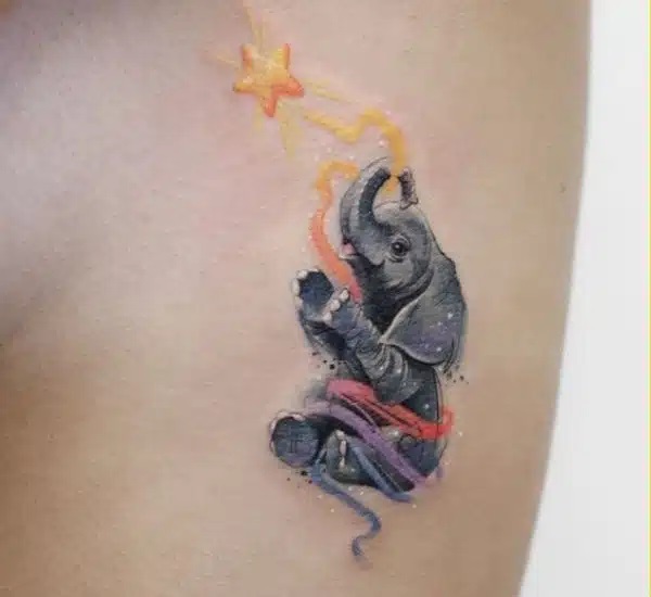Hanging elephant with stars