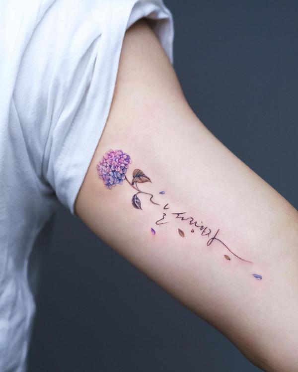Hydrangea tattoo sleeve