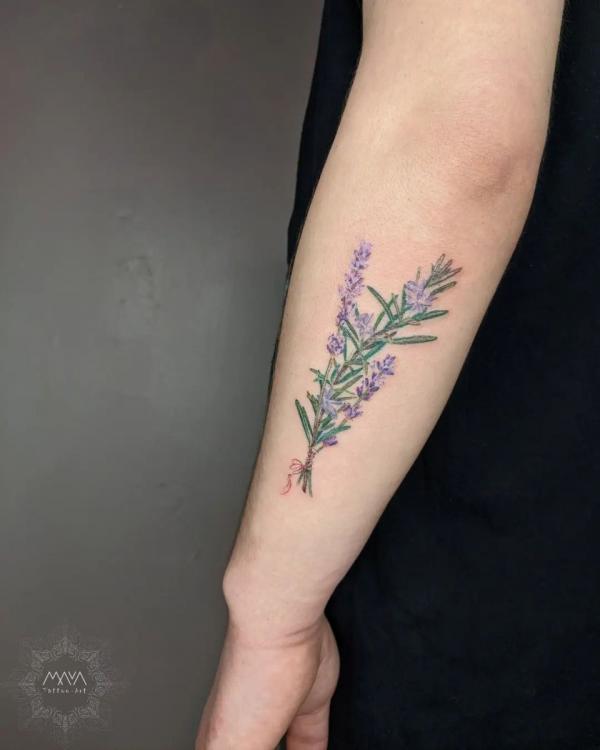 Lavender and rosemary tattoo