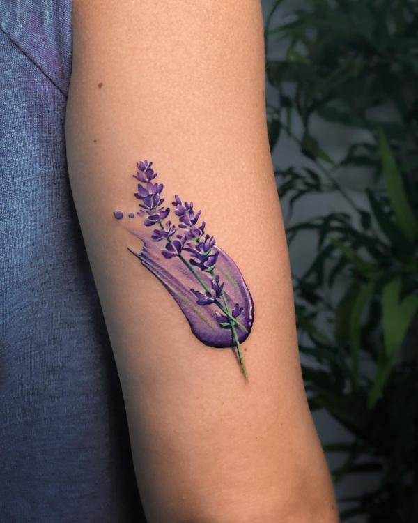 Lavender and stroke tattoo
