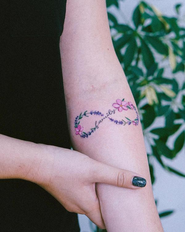 Lavender infinity tattoo