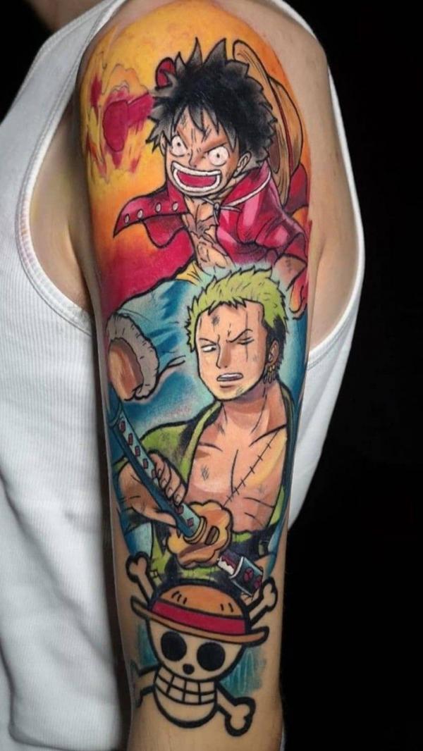Luffy and Zoro tattoo