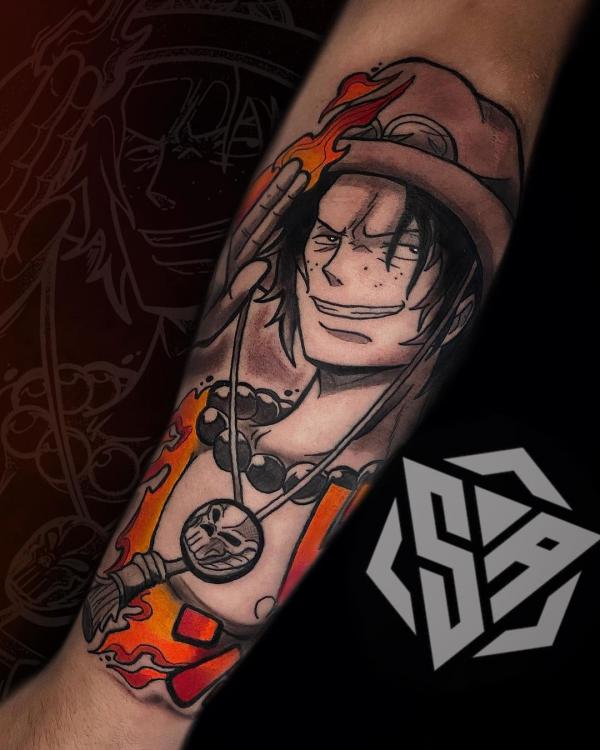Luffy tattoo forearm